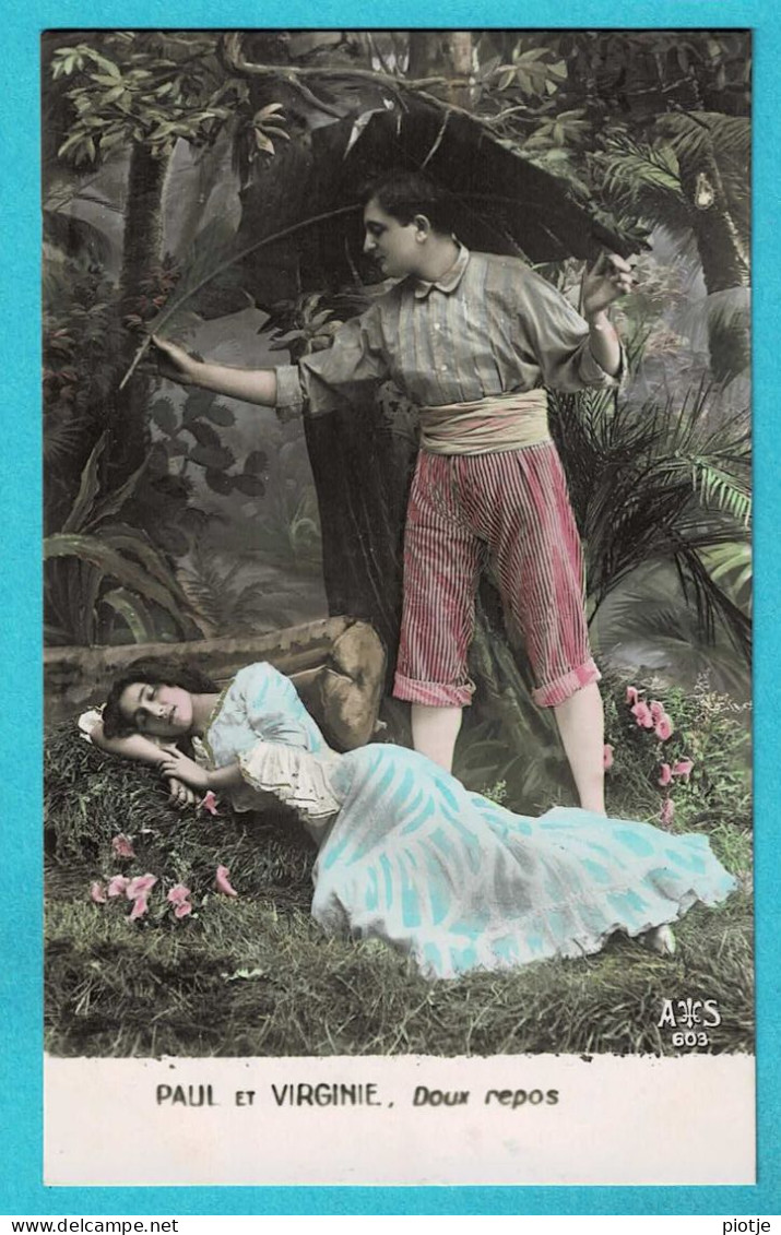 * Fantaisie - Fantasy - Fantasie (couples) * (AS 603) Série De 5 Cartes, Paul Et Virginie, Amour, Love, Homme Femme - Koppels
