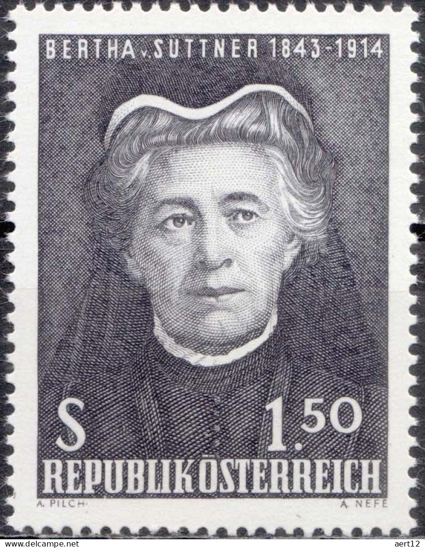 1965, Austria, Bertha Von Suttner (1843-1914) Writer, Peace Nobel Prize, Nobel Laureates, MNH(**), Mi: 1199 - Ongebruikt