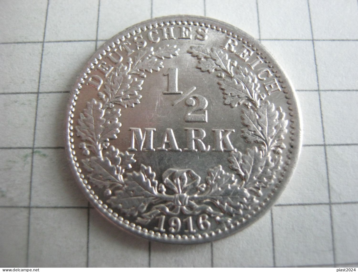 Germany 1/2 Mark 1916 A - 1/2 Mark