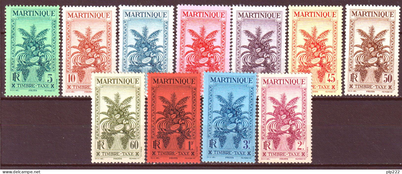 Martinica 1933 Segnatasse Y.T.12/22 */MH VF/F - Postage Due