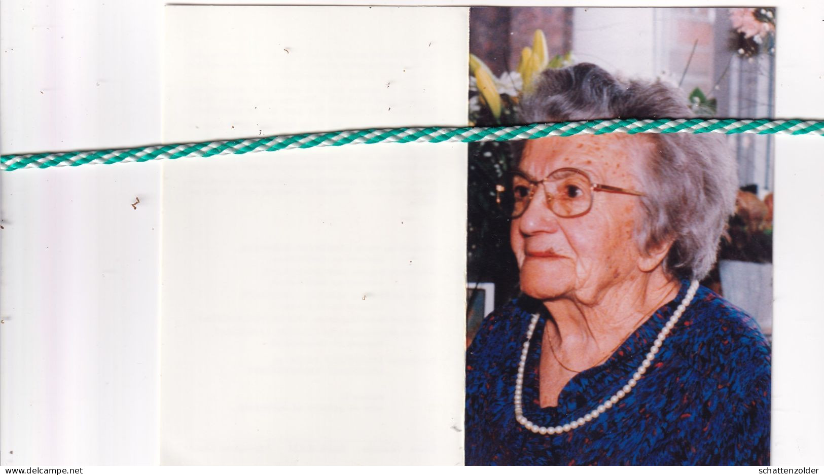 Maria Magdalena Braekevelt-Langeraert, Tielt 1900, 1994. Foto - Décès