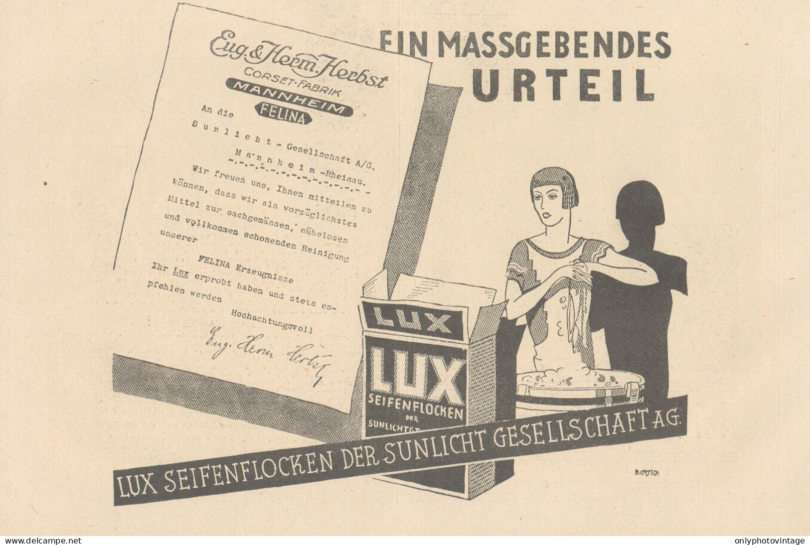 LUX Seifenflocken - Sunlicht Gesellschaft - Pubblicità D'epoca - 1925 Ad - Publicités