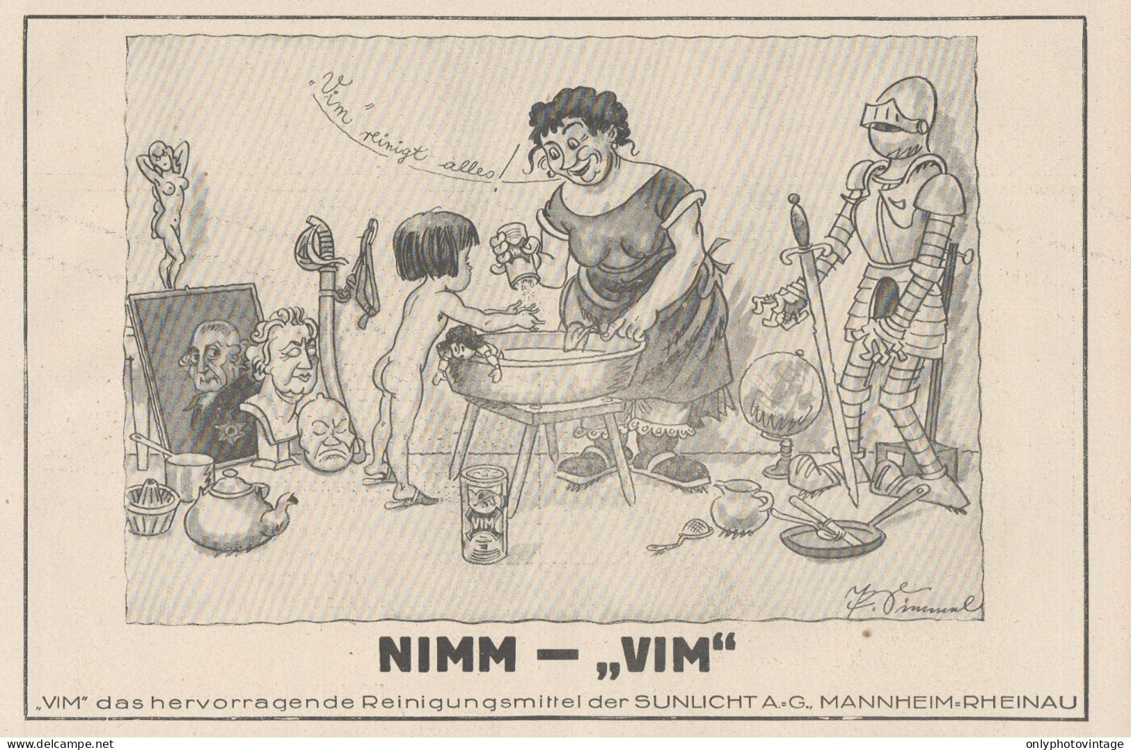 VIM - Sunlicht Gesellschaft - Illustrazione - Pubblicità D'epoca - 1925 Ad - Publicités