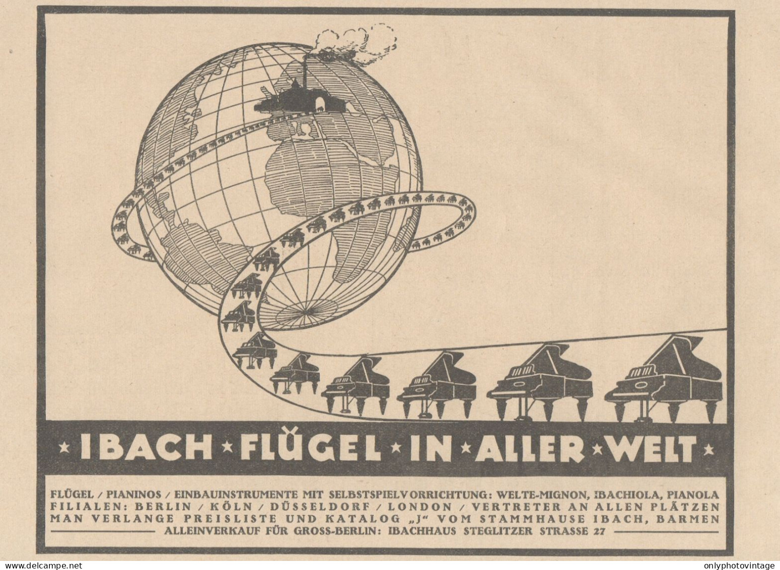 Pianoforti IBACH - Pubblicità D'epoca - 1925 Old Advertising - Publicidad