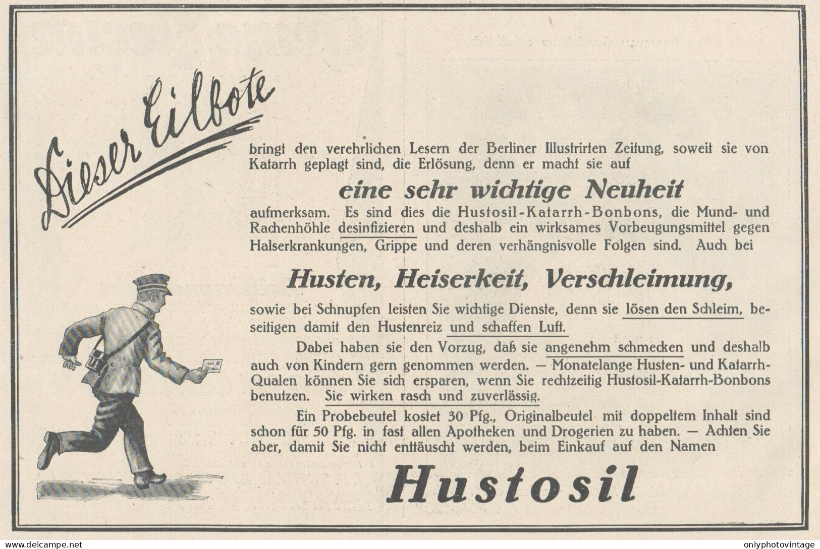 HUSTOSIL - Pubblicità D'epoca - 1927 Old Advertising - Publicidad