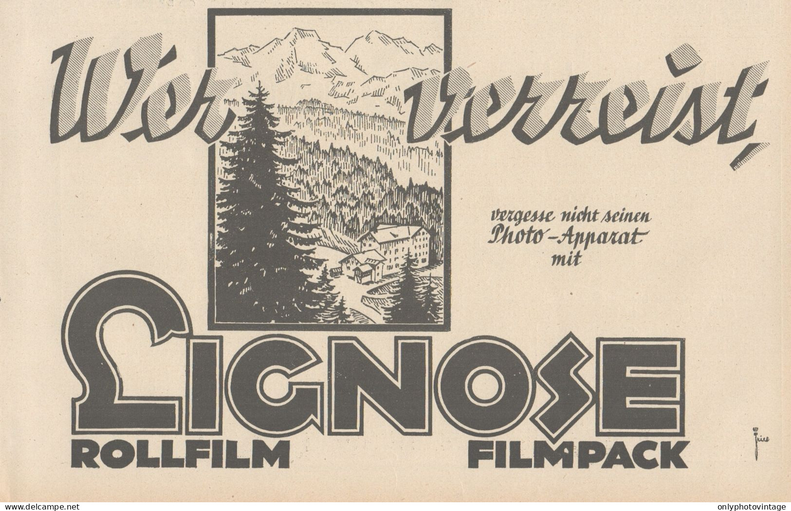 Rollfilm Und Filmpack LIGNOSE - Pubblicità D'epoca - 1927 Old Advertising - Advertising