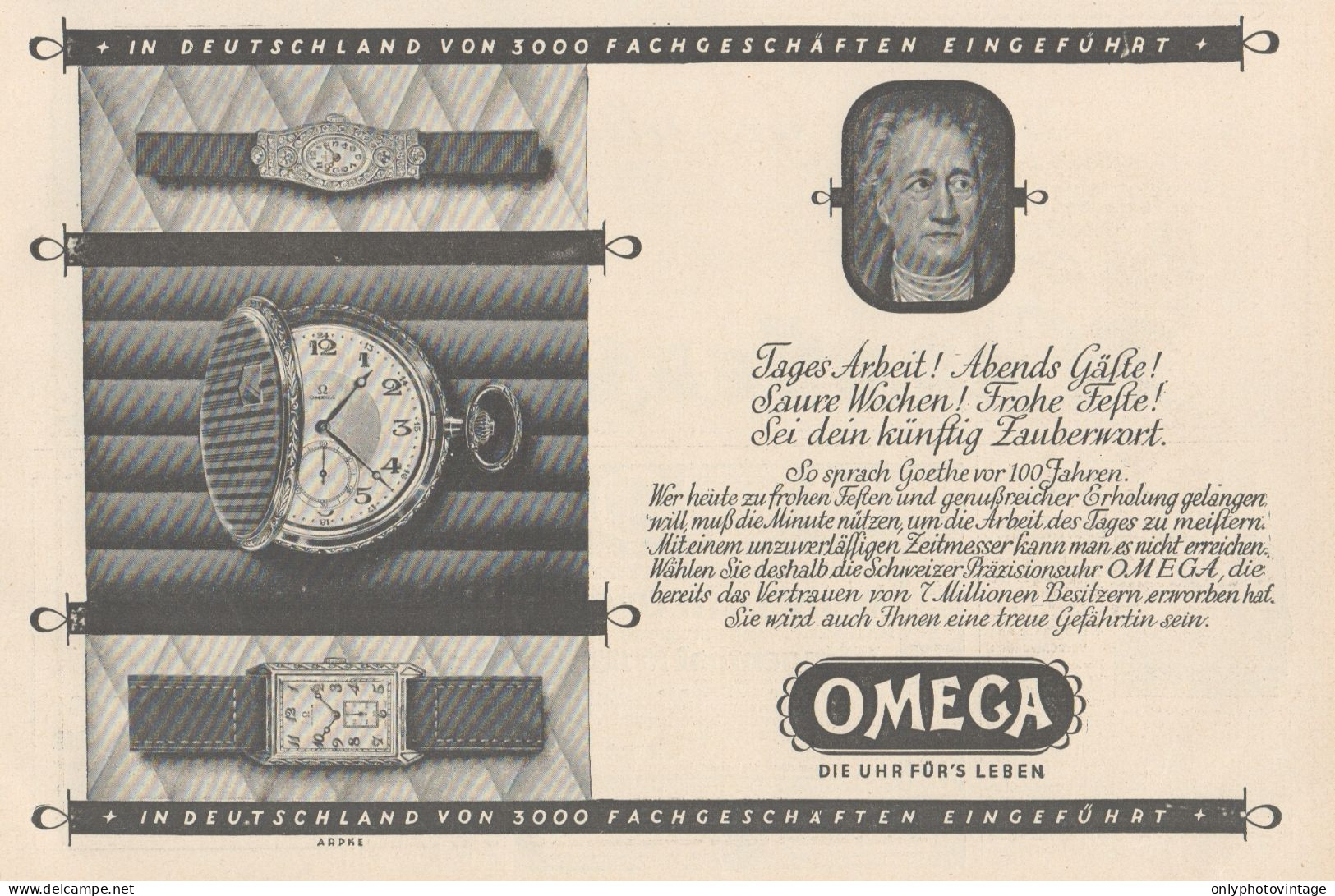 Orologi OMEGA - Pubblicità D'epoca - 1927 Old Advertising - Werbung