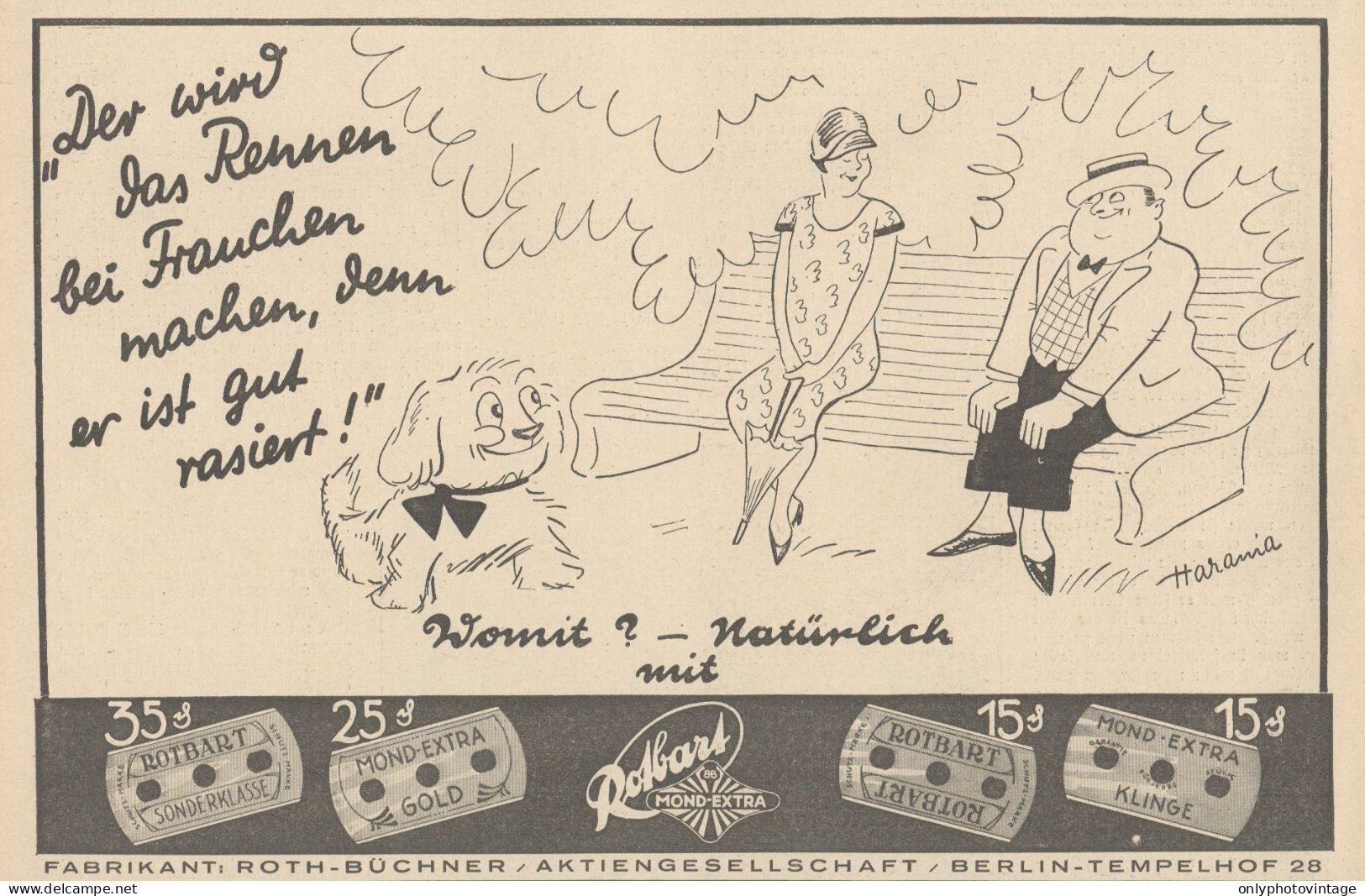 ROTBART Mond-Extra - Vignetta - Pubblicità D'epoca - 1927 Old Advertising - Werbung