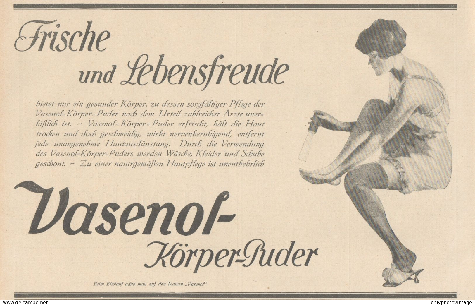 VASENOL Korper-Puder - Pubblicità D'epoca - 1927 Old Advertising - Publicidad