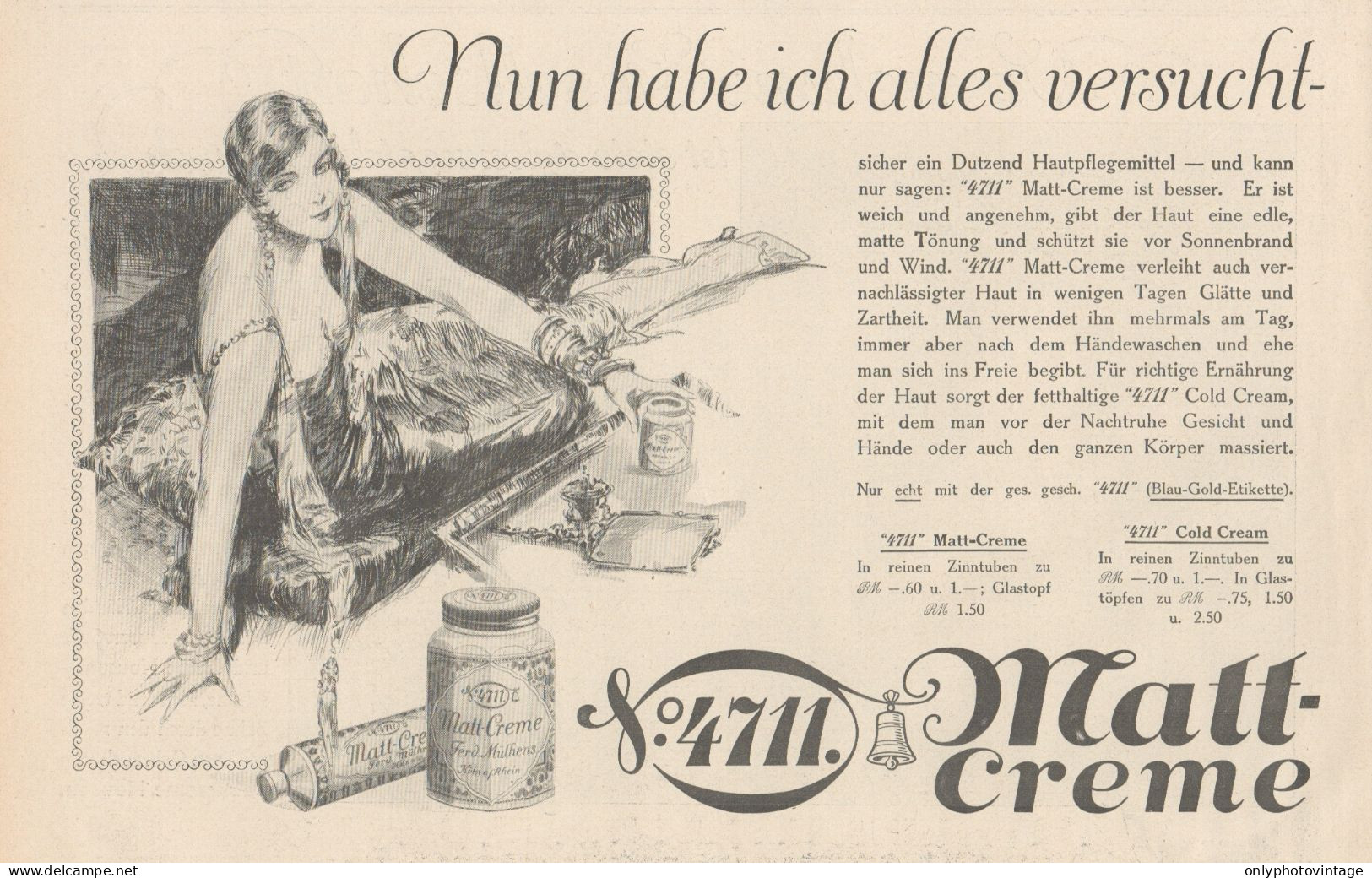 Matt Creme 4711 - Illustrazione - Pubblicità D'epoca - 1927 Old Advert - Publicités
