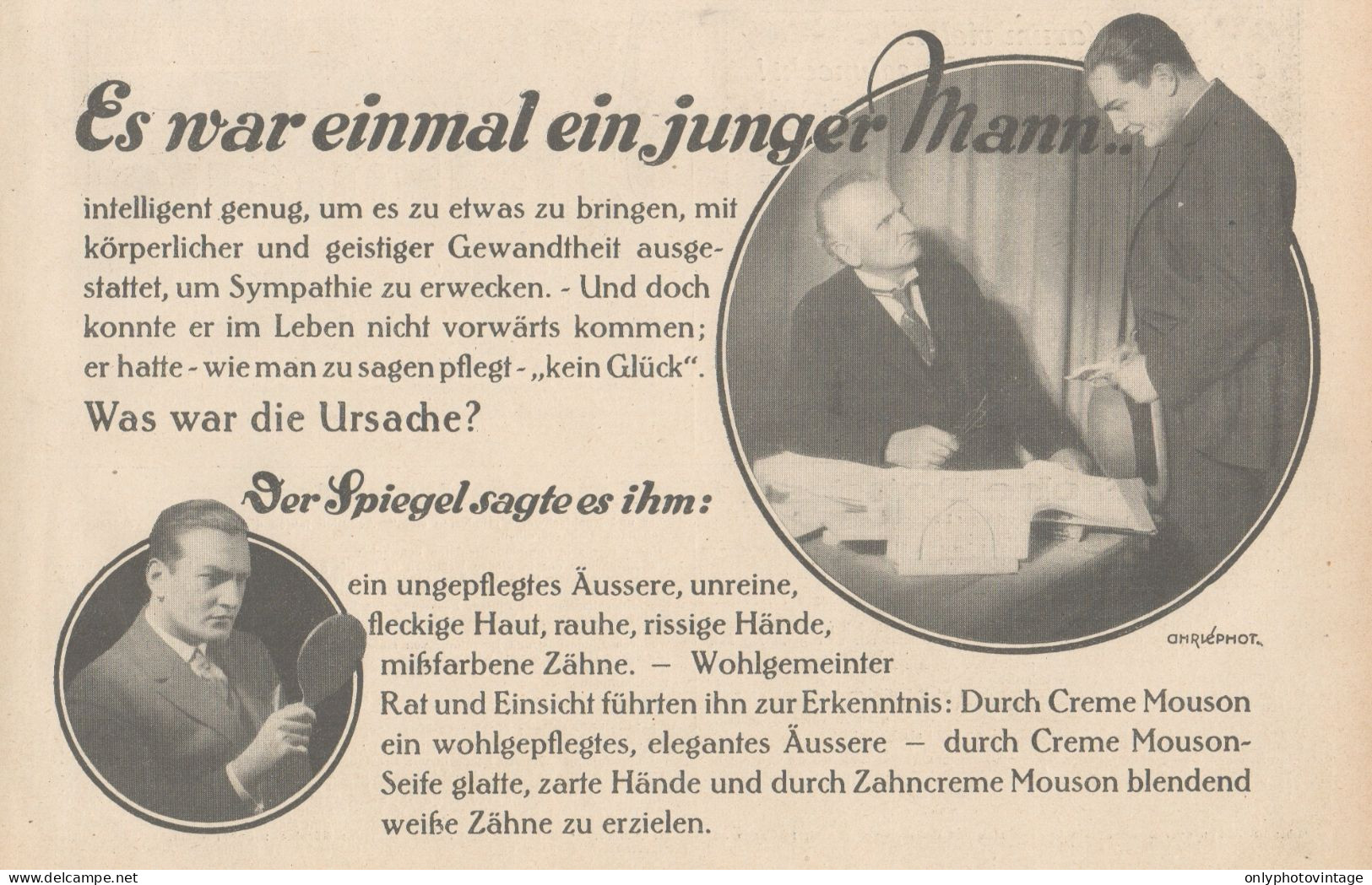 Creme MOUSON - Pubblicità D'epoca - 1927 Old Advertising - Publicités