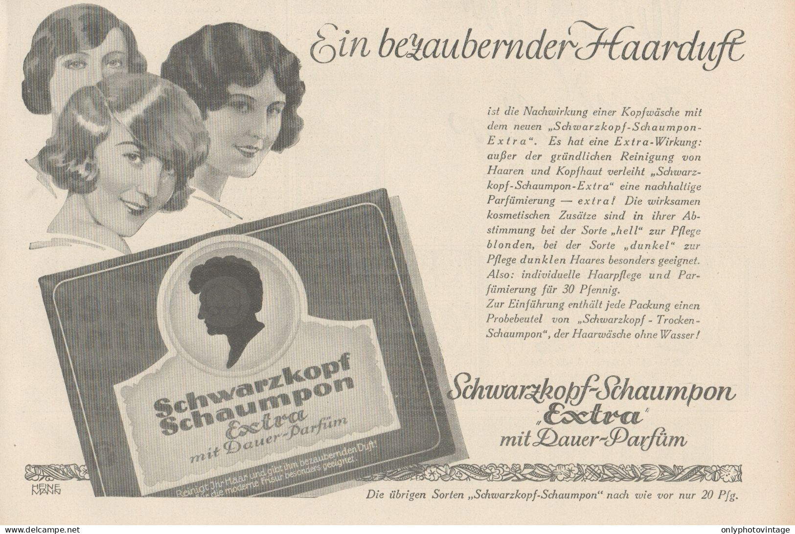 Schwarzkopf Schaumpon Extra - Pubblicità D'epoca - 1927 Old Advertising - Publicités