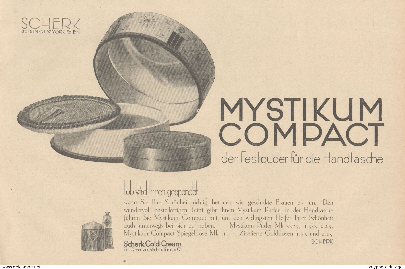 MYSTIKUM Compact - Scherk - Pubblicità D'epoca - 1927 Old Advertising - Publicités