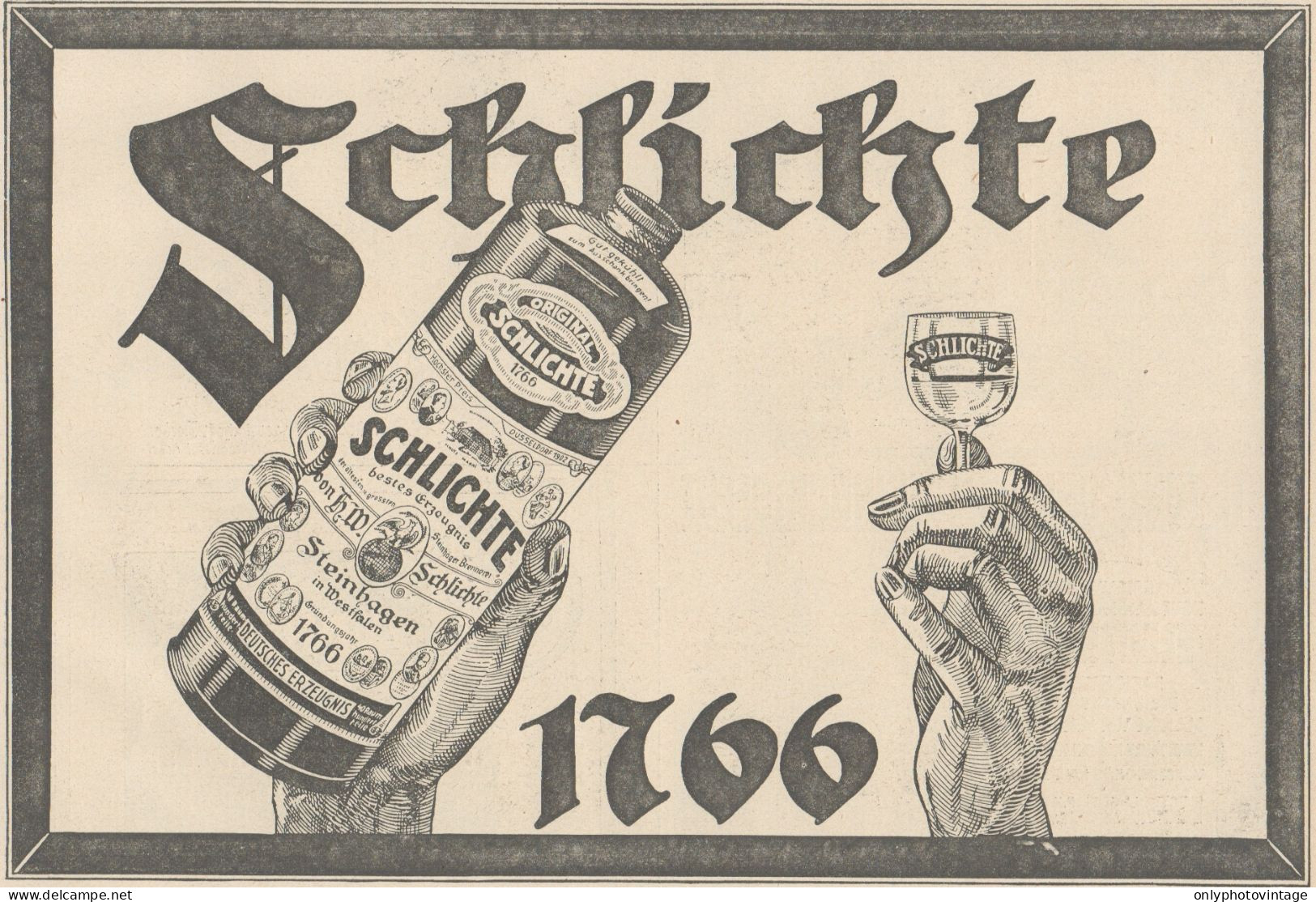 Original SCHLICHTE - Pubblicità D'epoca - 1927 Old Advertising - Reclame