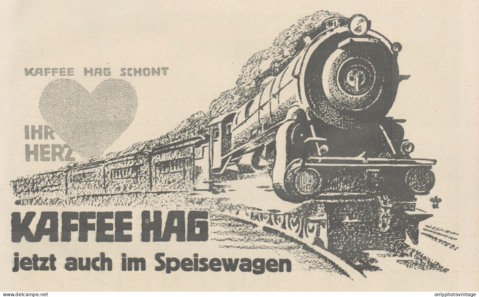 Kaffee HAG - Illustrazione Treno - Pubblicità D'epoca - 1927 Old Advert - Publicités