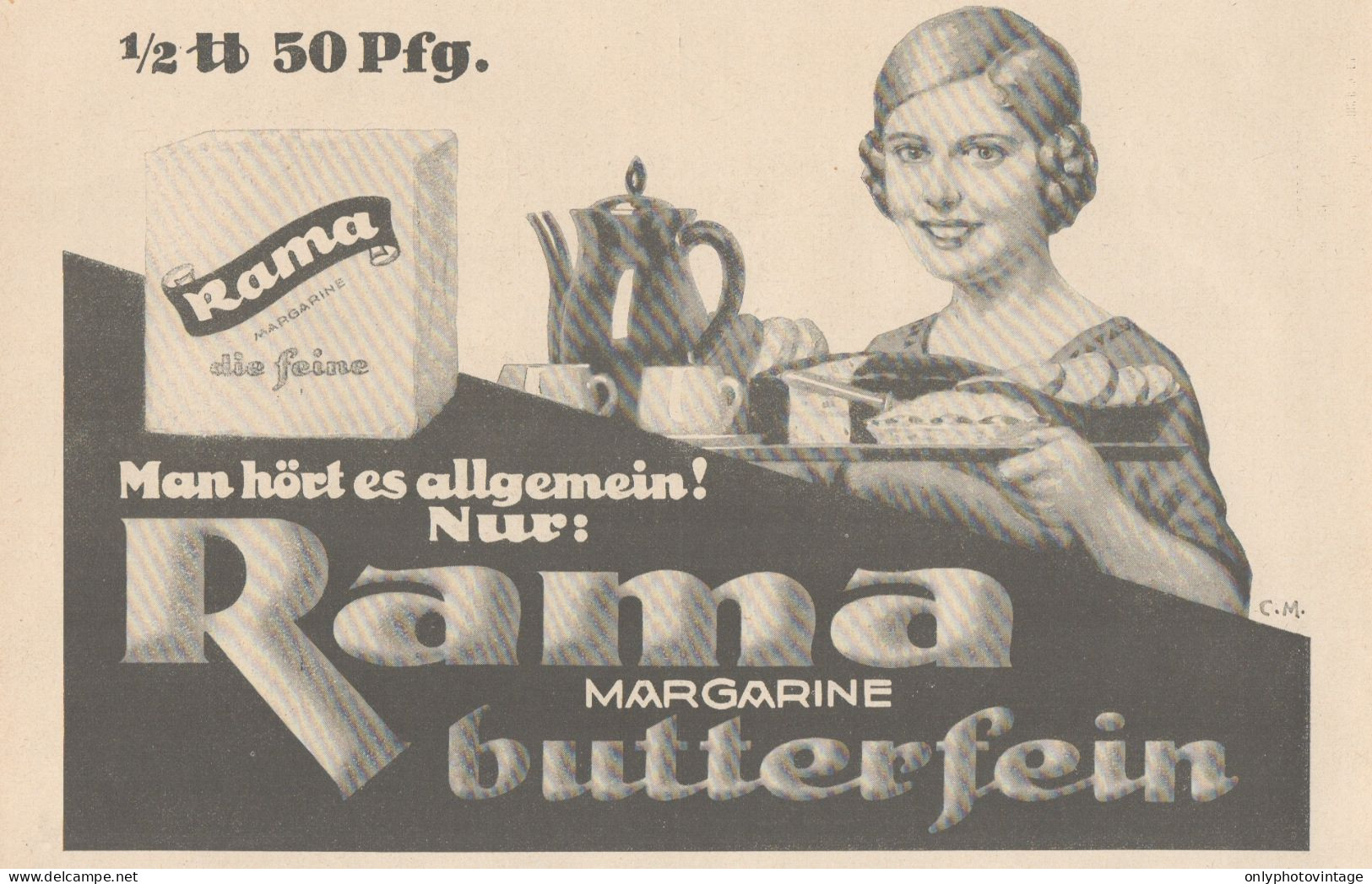 Margarine RAMA Butterfein - Pubblicità D'epoca - 1927 Old Advertising - Publicités