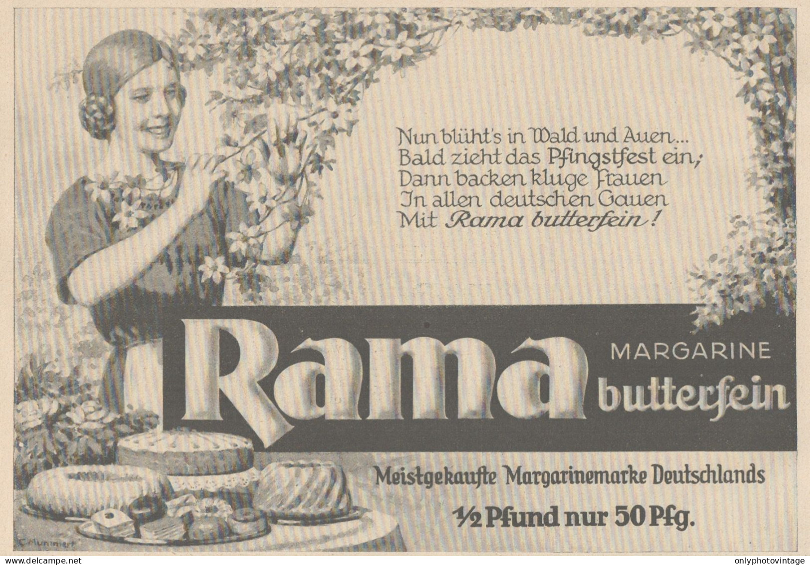Margarine RAMA Butterfein - Pubblicità D'epoca - 1927 Old Advertising - Reclame