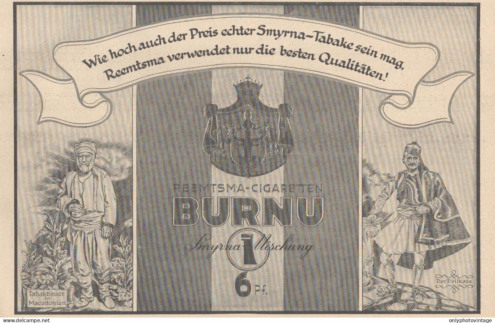 Sigarette BURNU - Illustrazione - Pubblicità D'epoca - 1927 Old Advert - Publicités