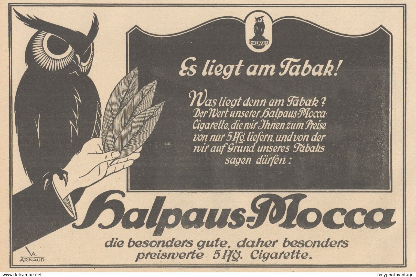 Cigarette HALPAUS-MOCCA - Illustrazione - Pubblicità D'epoca - 1927 Old Ad - Werbung