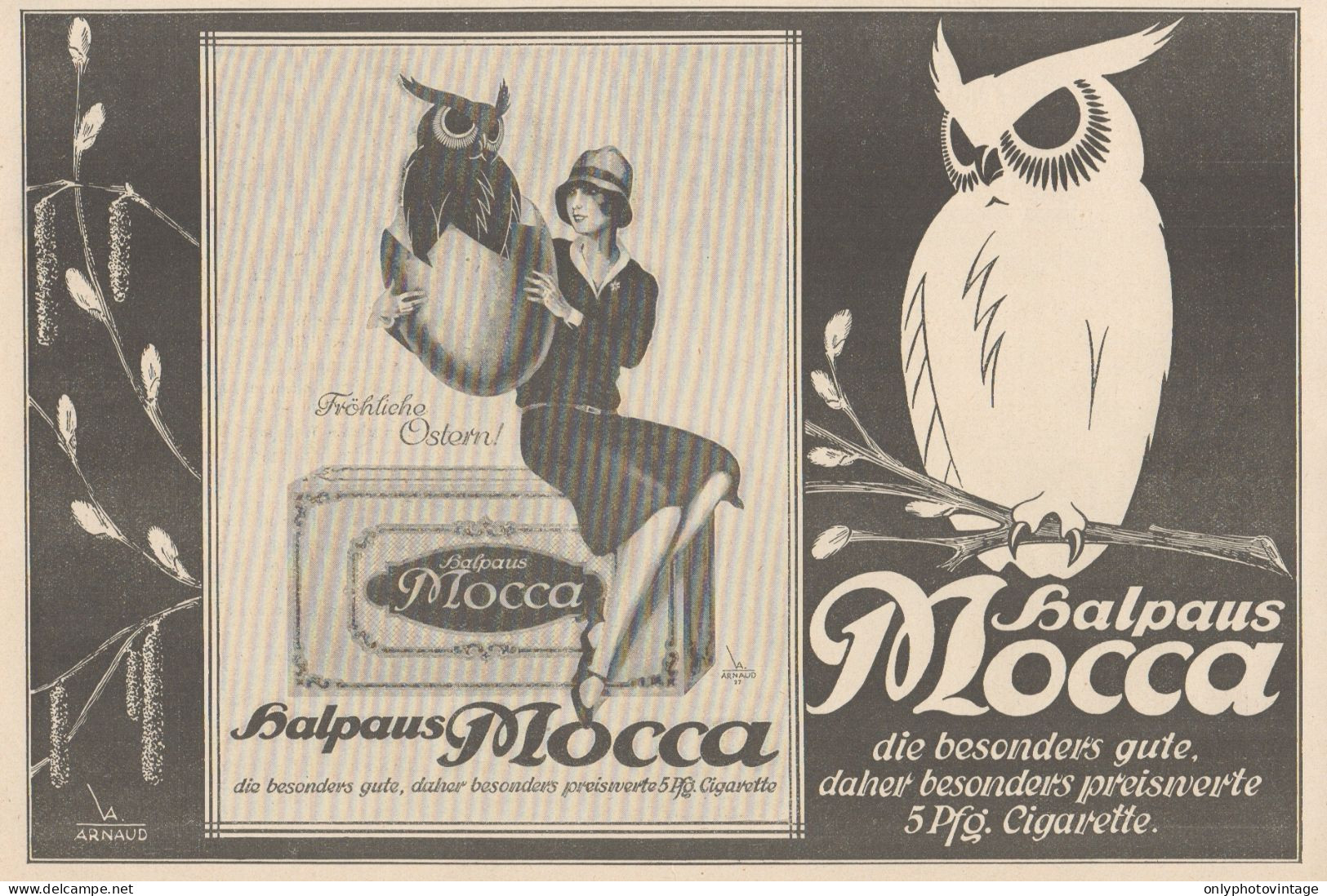 Cigarette HALPAUS-MOCCA - Illustrazione - Pubblicità D'epoca - 1927 Old Ad - Reclame