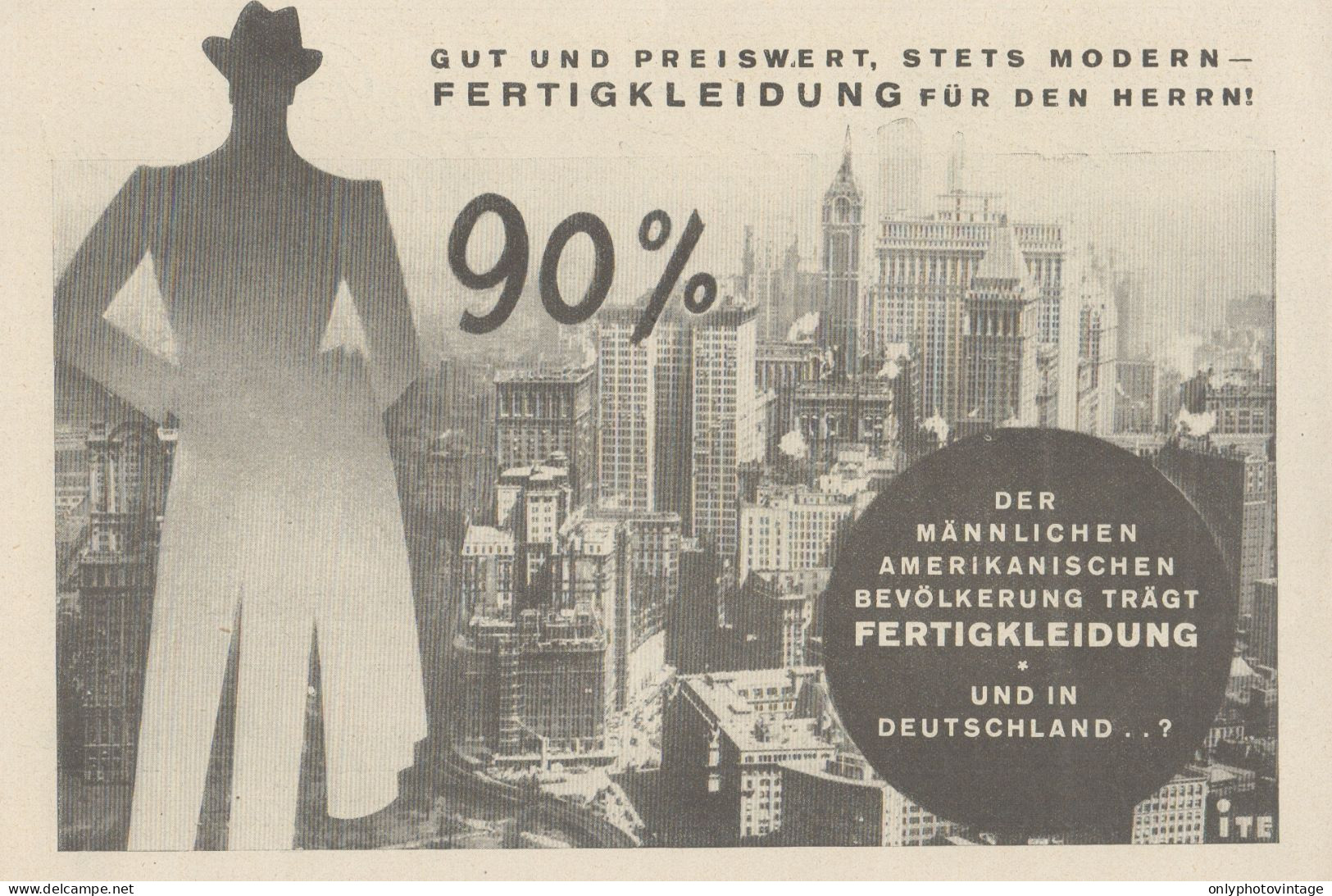 Fertigkleidung - Pubblicità D'epoca - 1929 Old Advertising - Reclame