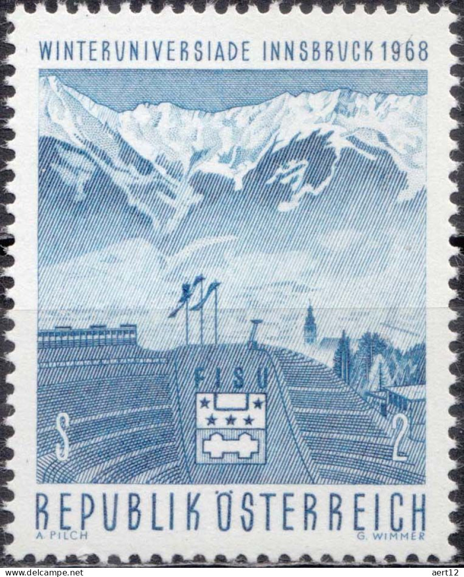 1968, Austria, Winter Universiade Innsbruck, Mountains, Ski-jump, Sports, Winter Sports, MNH(**), Mi: 1257 - Ungebraucht