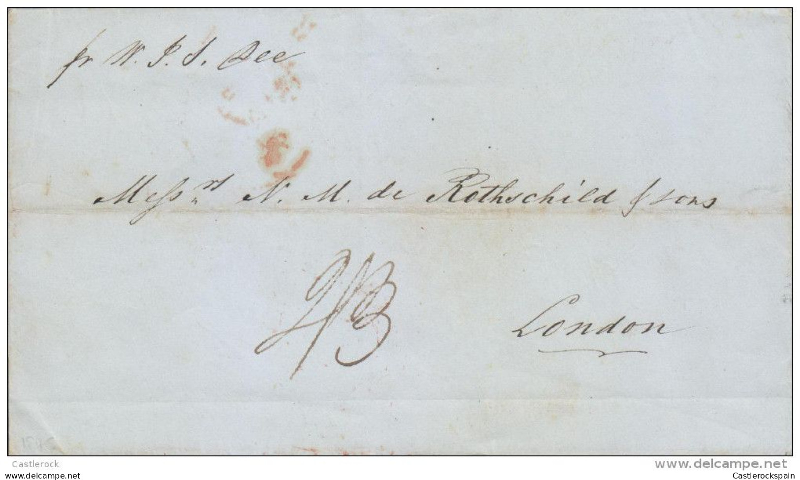 G)  1845 MEXICO, TAMPICO MARK, MARITIME MAIL CIRCULATED TO LONDON, XF - Messico