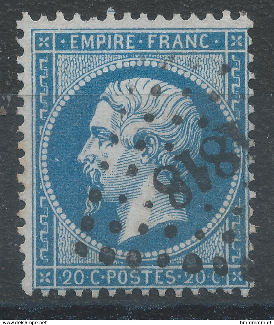 Lot N°83200   N°22, Oblitéré PC Du GC 1818 HYERES(78) Ou PC 1818 LYON(68), Indice 1 - 1862 Napoléon III