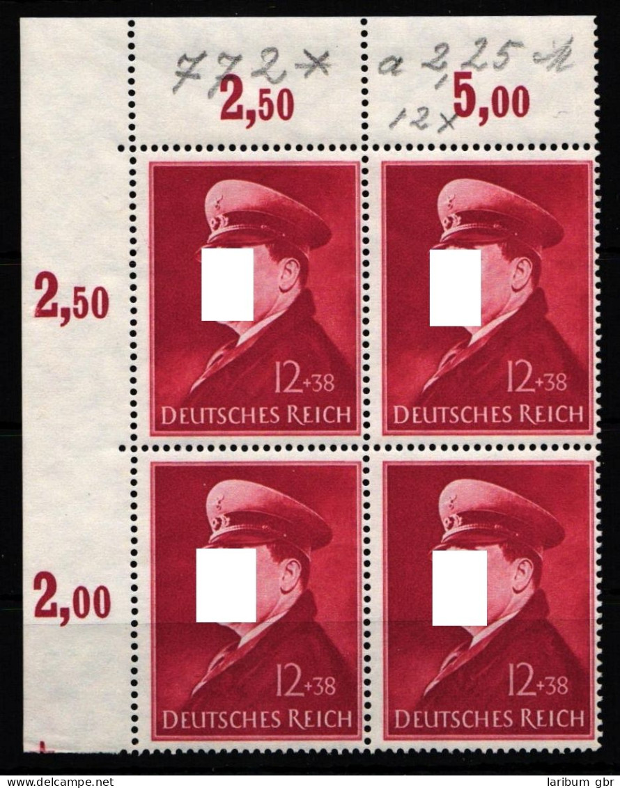 Deutsches Reich 772 Postfrisch 4er Block Vom Eckrand #KL477 - Andere & Zonder Classificatie