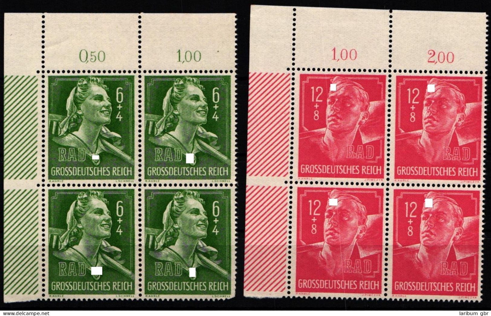 Deutsches Reich 894-895 Postfrisch 4er Block Vom Eckrand #KL576 - Otros & Sin Clasificación