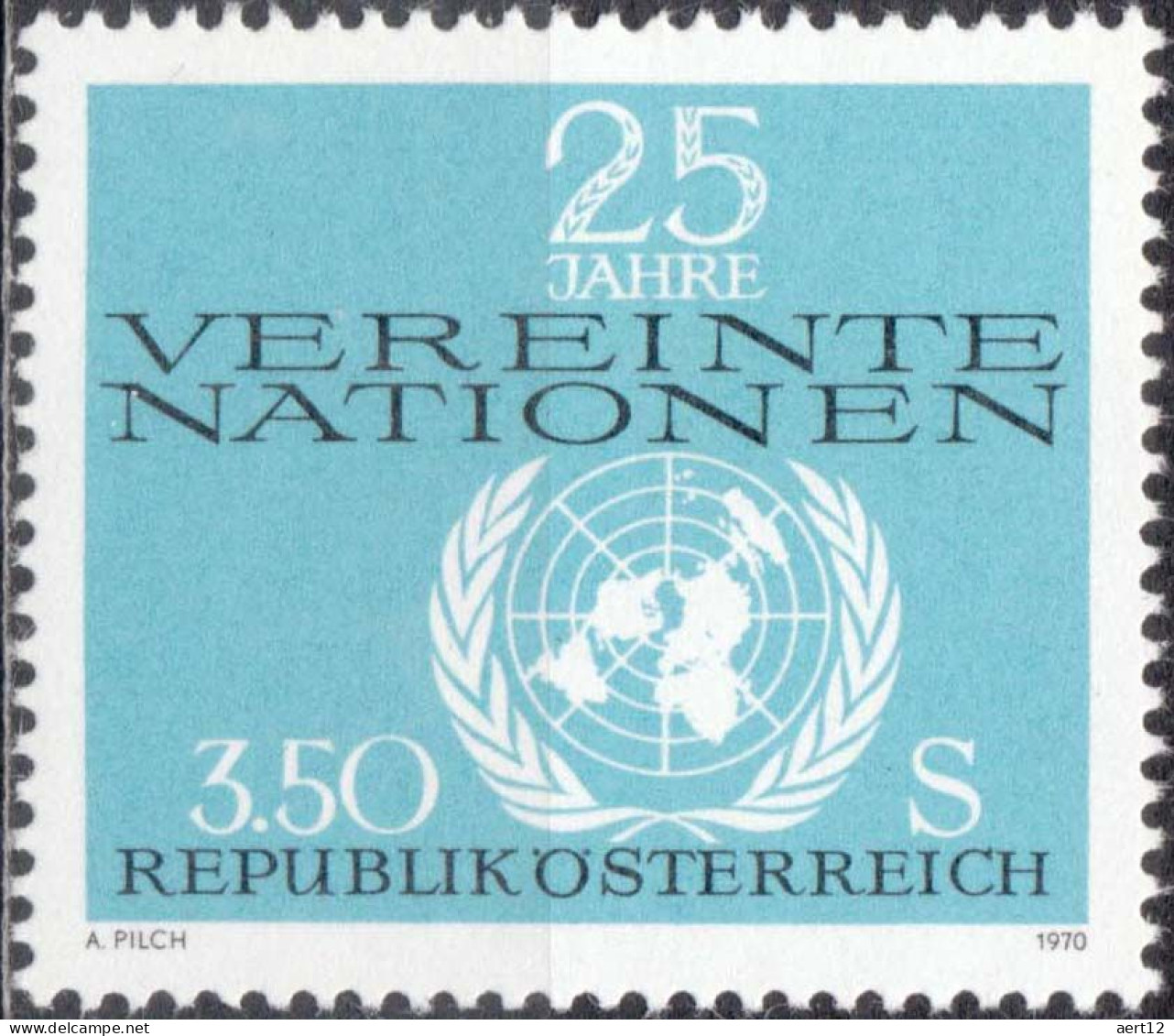 1970, Austria, UN, Anniversaries, U.N.O., MNH(**), Mi: 1347 - Neufs