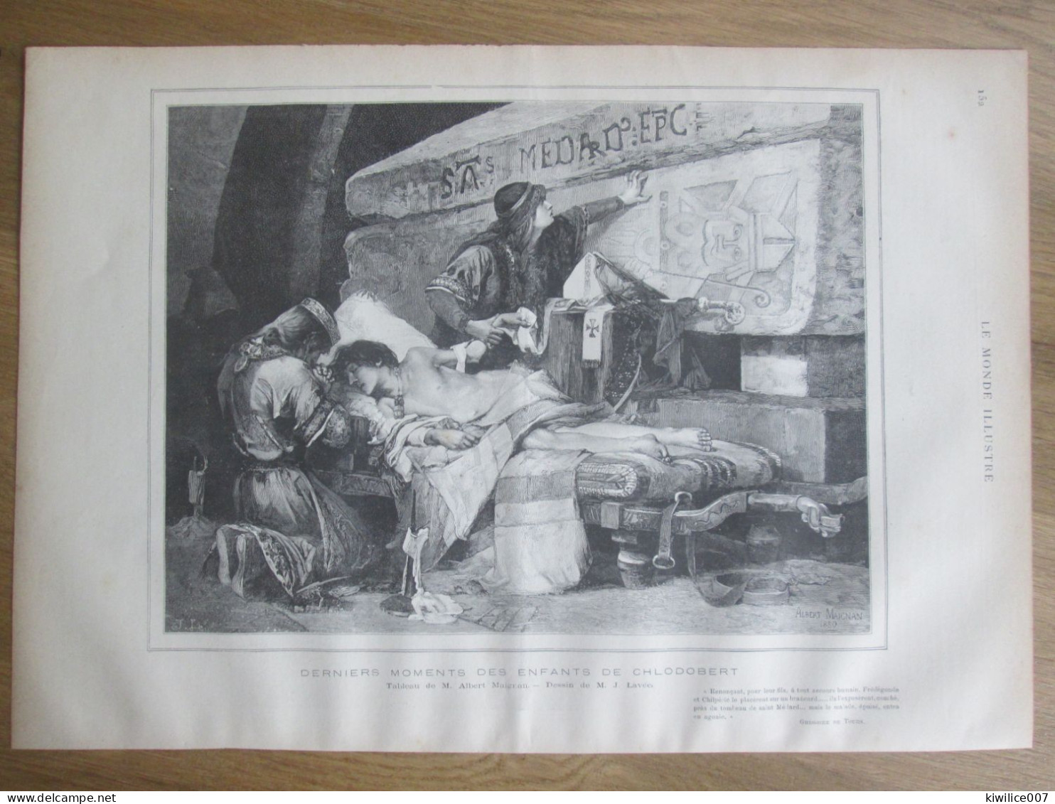 1884 Derniers Moments  Des Enfants De  CHLODOBERT  Tableau Peintre ALBERT MAIGRAN Beaumont-sur-Sarthe - Zonder Classificatie