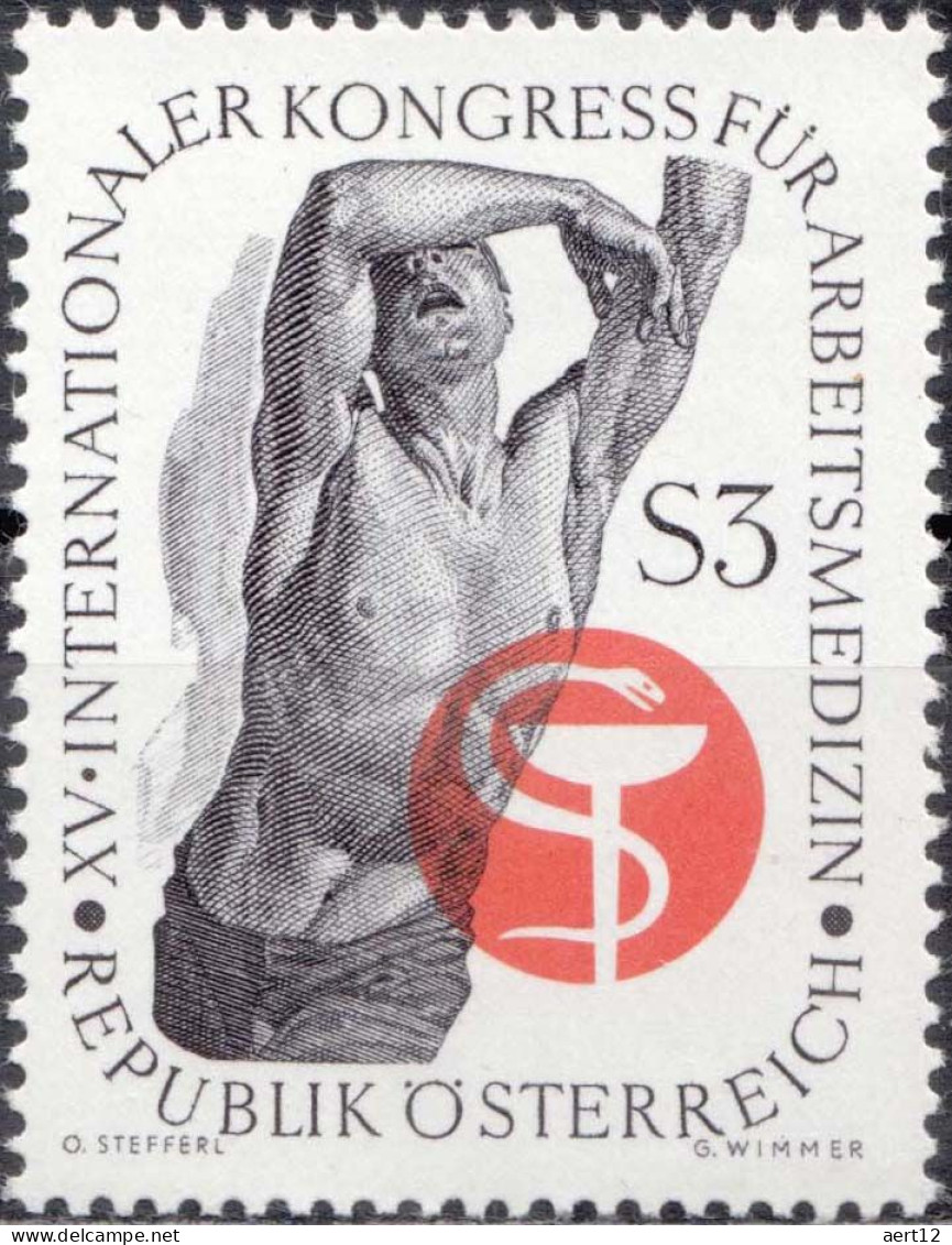 1966, Austria, International Congress On Labour Medicine, Healthcare, Safety And Health, MNH(**), Mi: 1217 - Unused Stamps