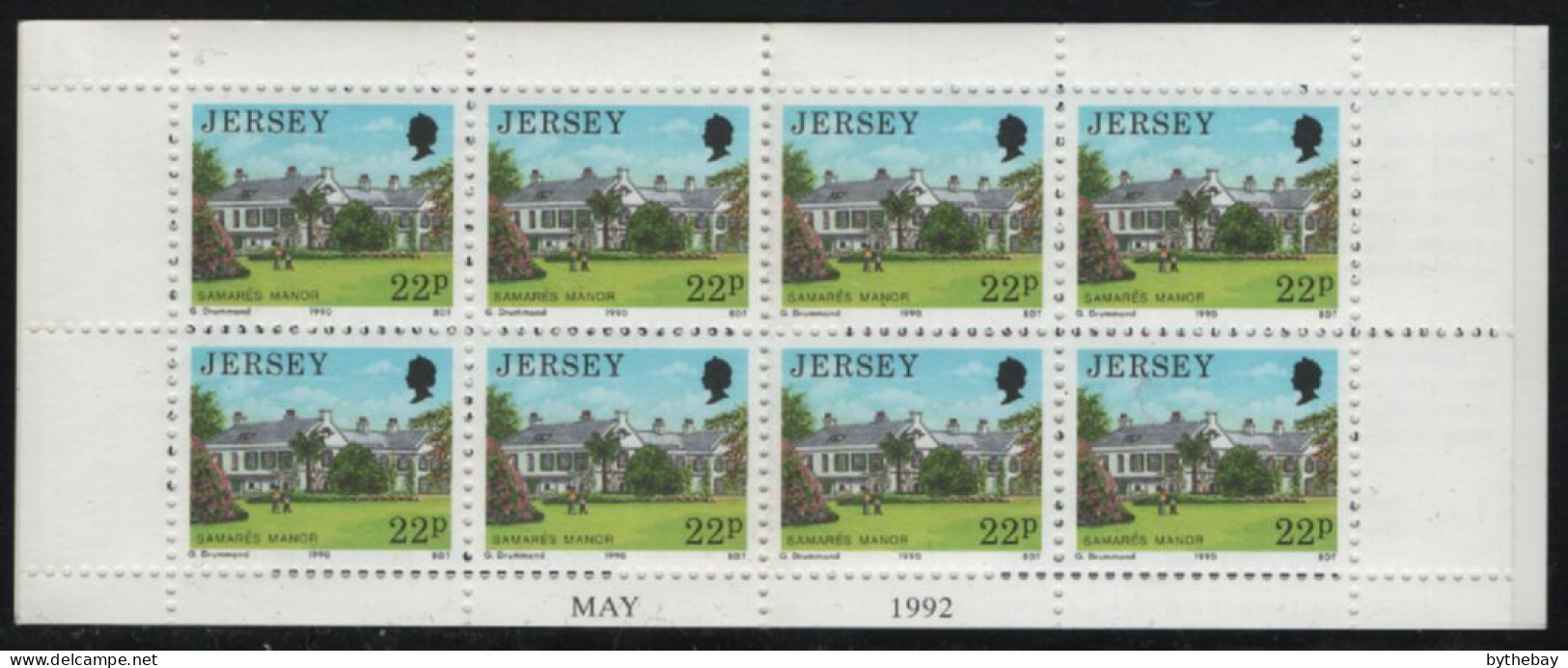 Jersey 1992 Booklet  Sc 495b 22p Samares Manor Pane Of 8 - Jersey