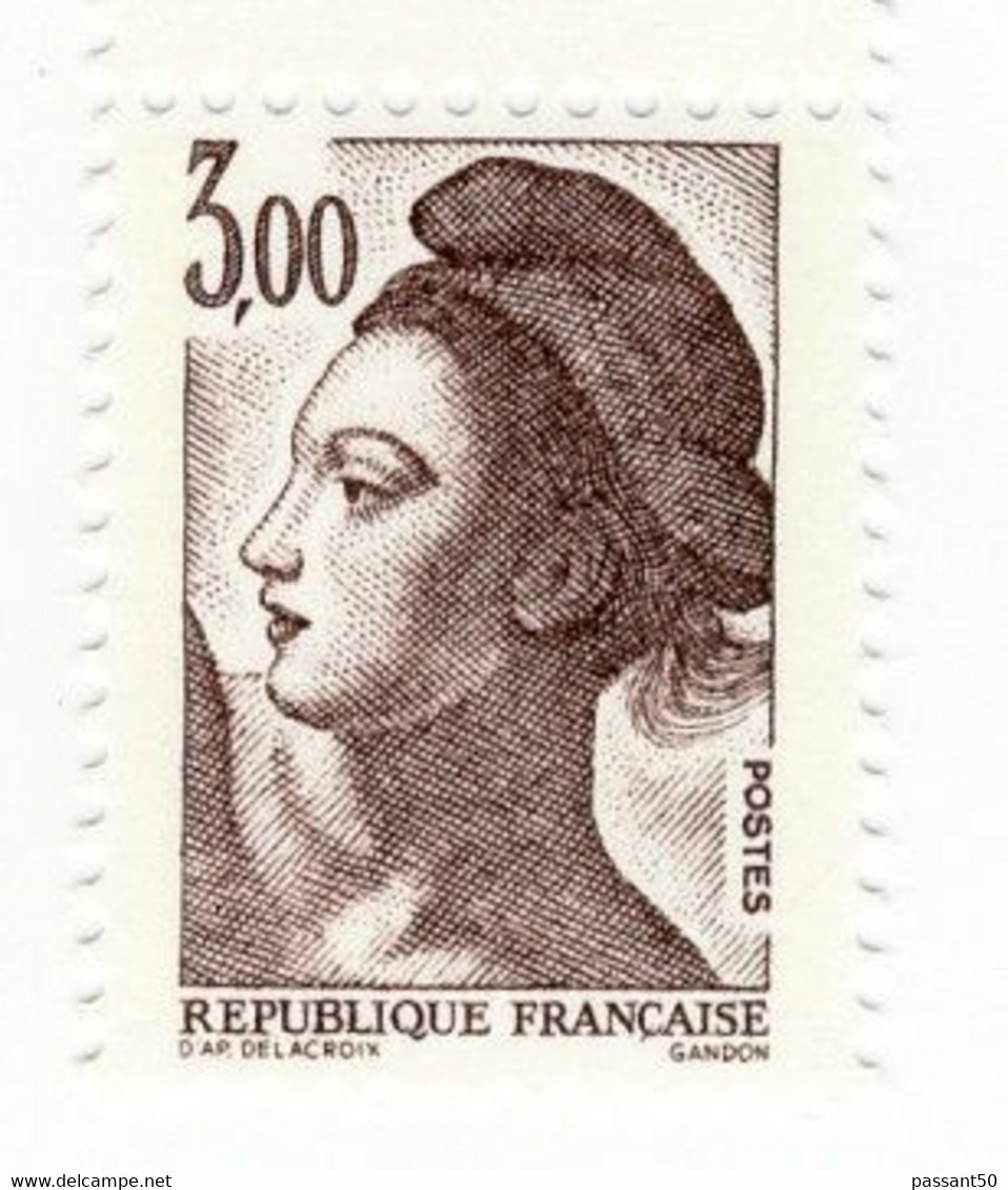 Liberté 3fr Brun YT 2243a Sans Bande Phospho. Voir Le Scan. Cote YT : 30 €. - Unused Stamps