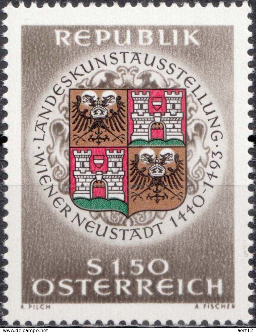 1966, Austria, State Art Exhibition Vienna Neustadt, Coats Of Arms, Heraldic Animals, MNH(**), Mi: 1206 - Nuevos
