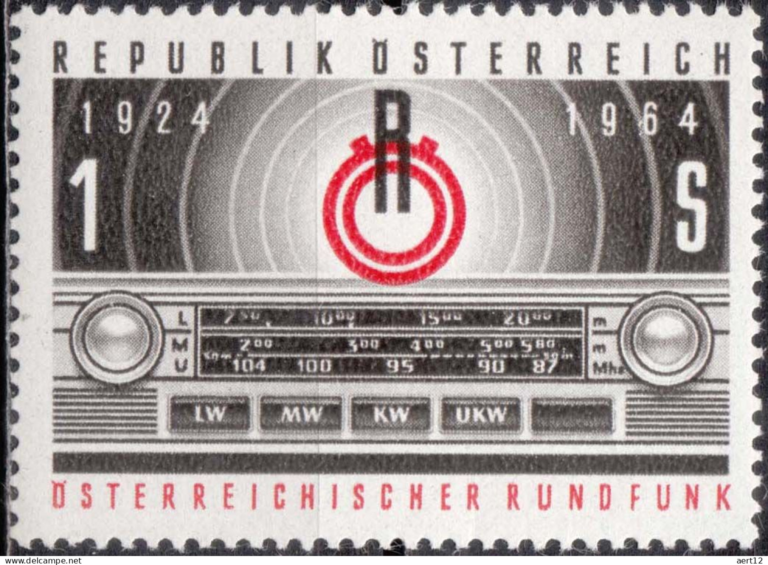 1964, Austria, Austrian Broadcasting, Communication, Radio, Telecommunication, MNH(**), Mi: 1174 - Nuovi