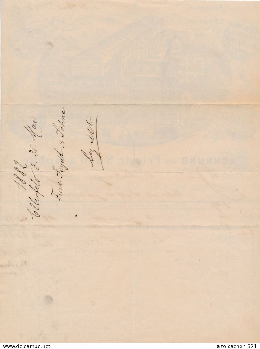 1882 Rechnung Manufactur-Waaren-Lager Friedr. Seyd & Söhne Elberfeld Wuppertal - Historische Dokumente
