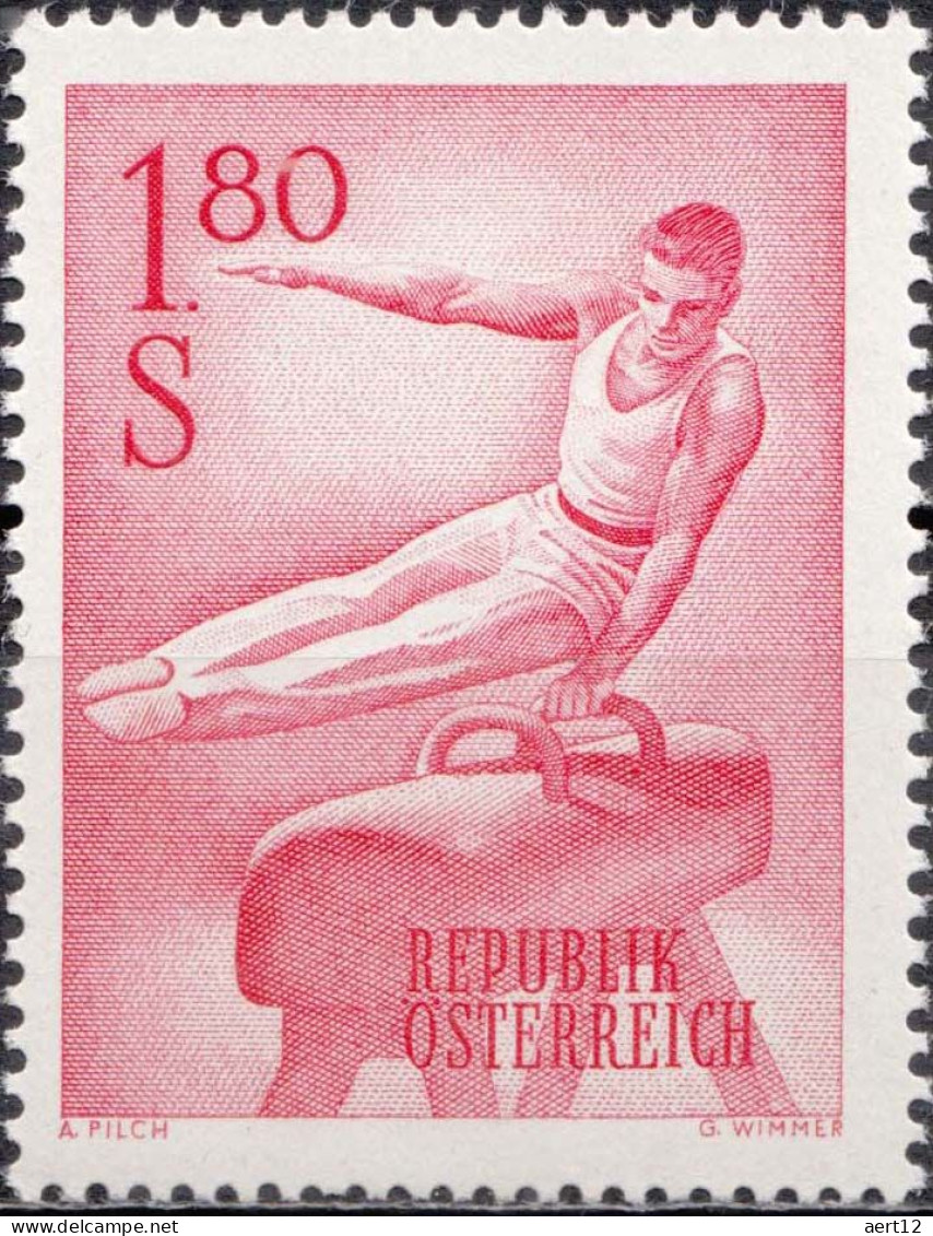1962, Austria, Gymnastics At The Pommel Horse, Gymnastics, Sports, MNH(**), Mi: 1121 - Neufs