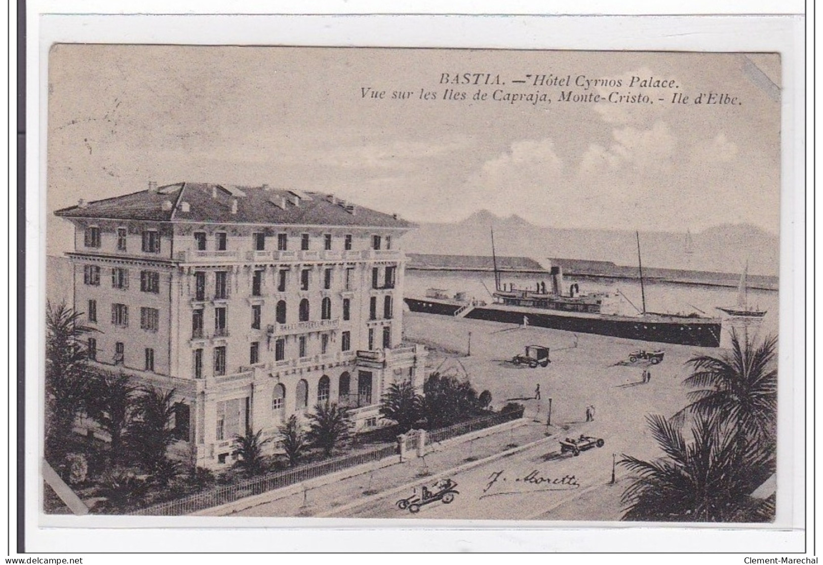 BASTIA : Hotel Cyrnos Palace, Vue Sur Les Iles De Capraja, Monte-cristo, Ile D'elbe - Tres Bon Etat - Bastia