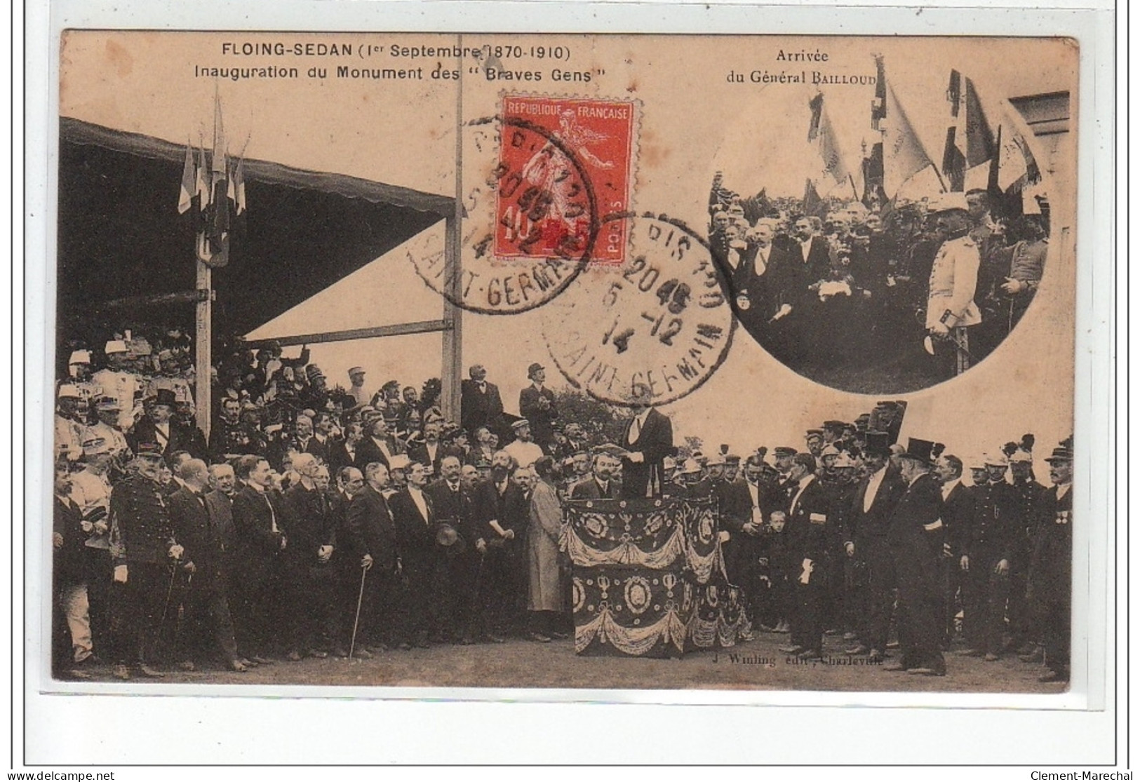 FLOING-SEDAN - Inauguration Du Monument Des """"Braves Gens"""" (1er Septembre 1870-1910) - Très Bon état - Sedan