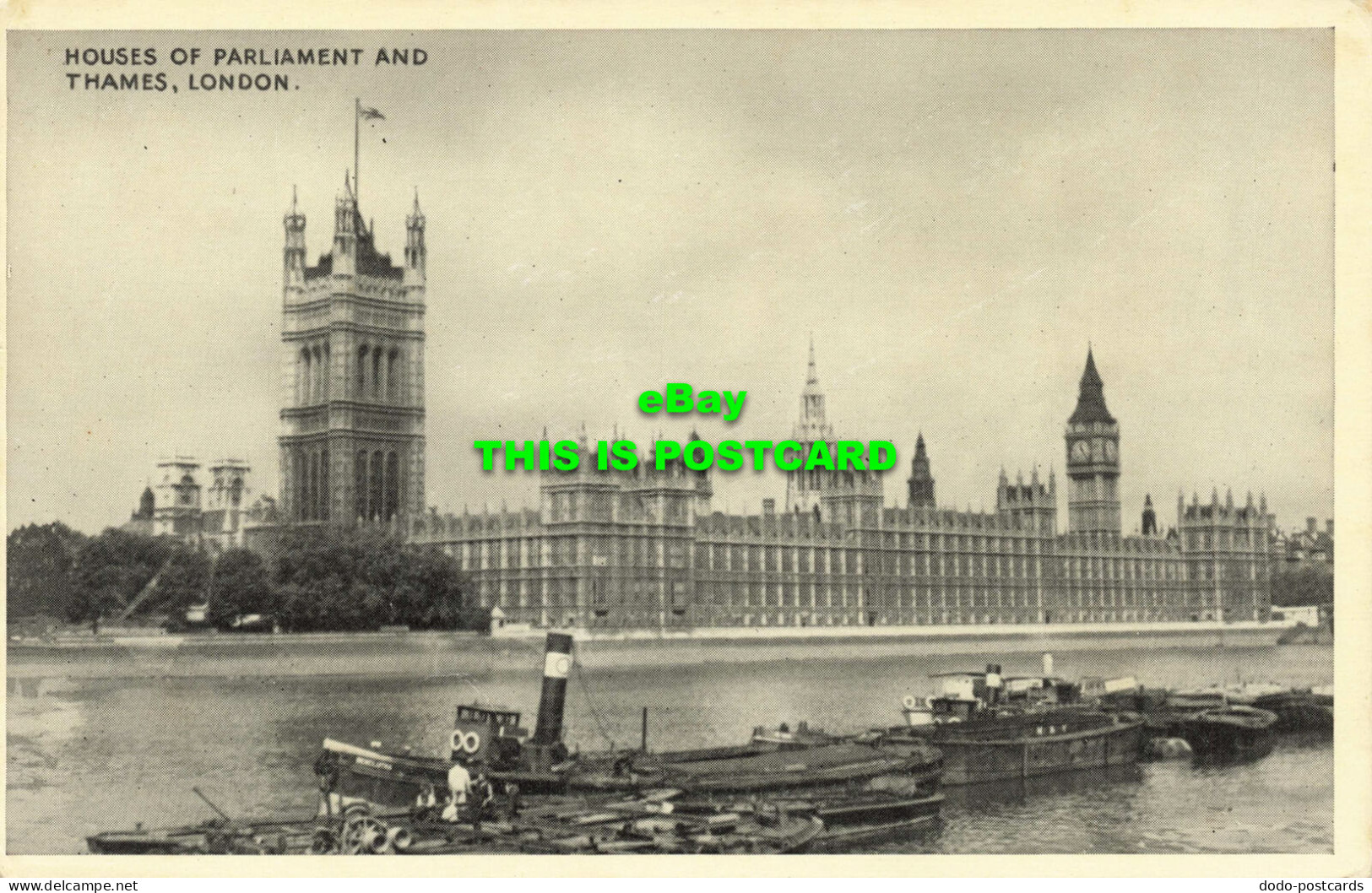 R599001 London. Houses Of Parliament. And Thames. R. D. F. Series - Otros & Sin Clasificación