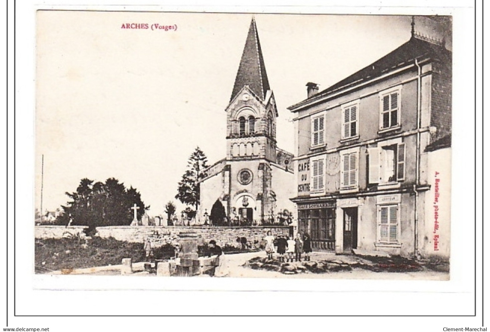 ARCHES : Eglise, Cimetiere, Cafe Du Centre - Tres Bon état - Arches