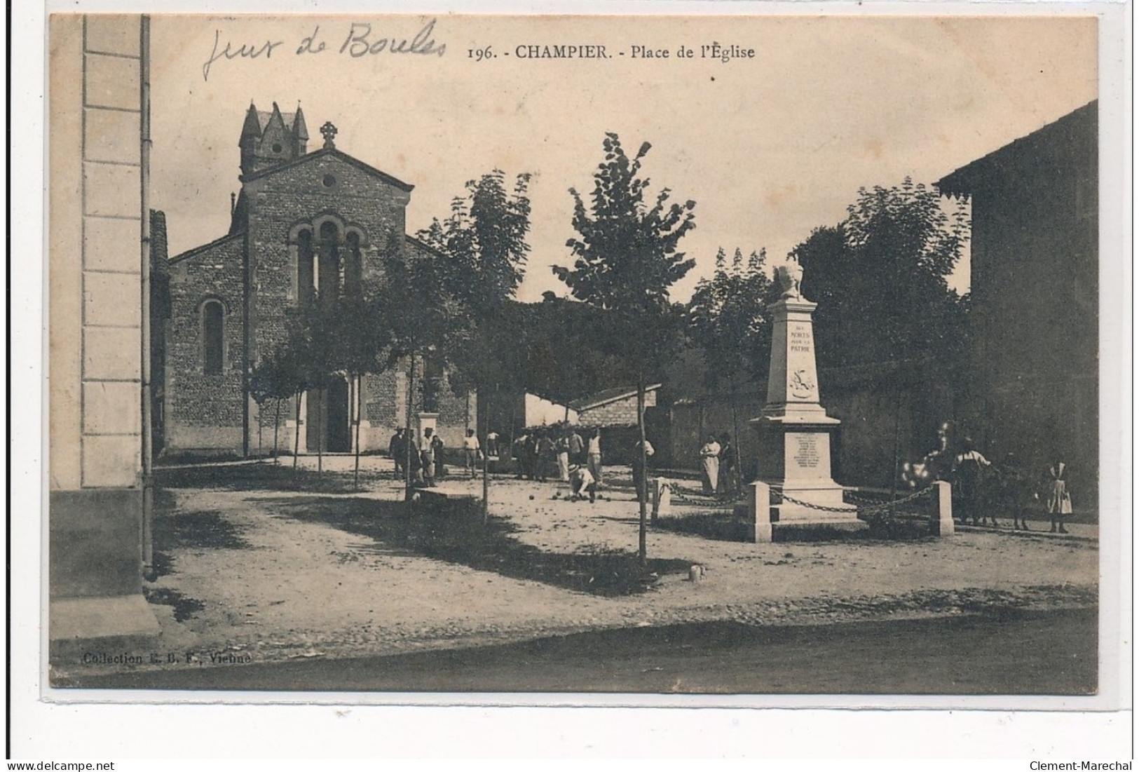 CHAMPIER : Place De L'eglise, Jeu De Boules, Petanque - Tres Bon Etat - Altri & Non Classificati