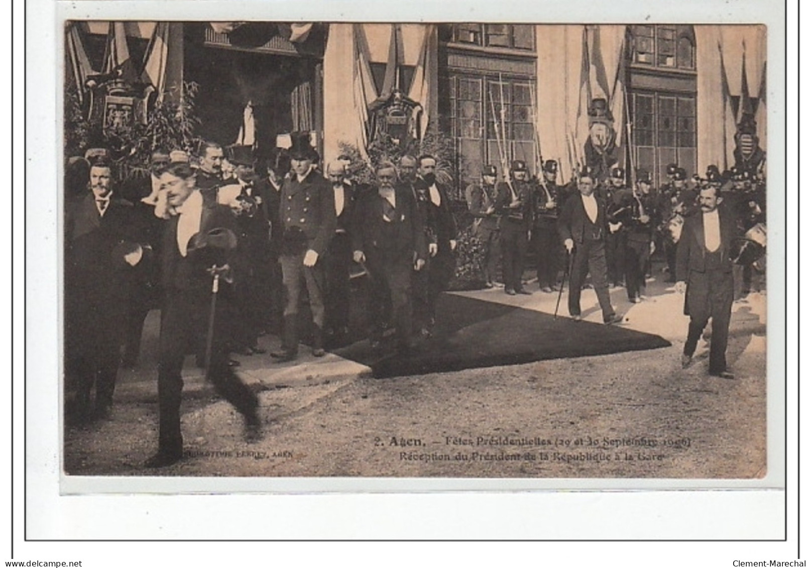 AGEN - Fêtes Présidentielles Septembre 1906 - Réception Du Président De La République à La Gare - Très Bon état - Agen