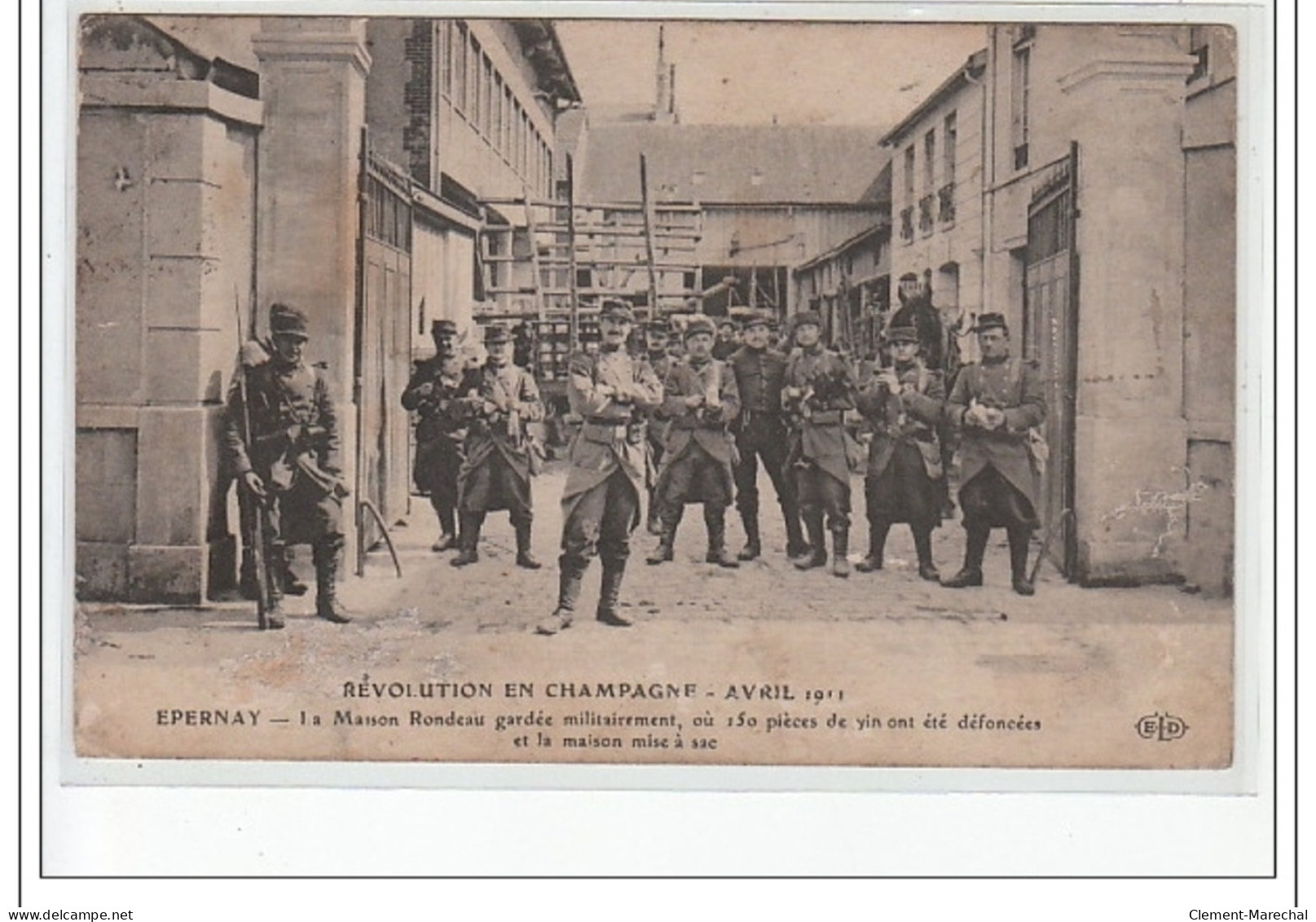 EPERNAY - REVOLUTION EN CHAMPAGNE 1911 - La Maison Rondeau Gardée Militairement - état - Epernay