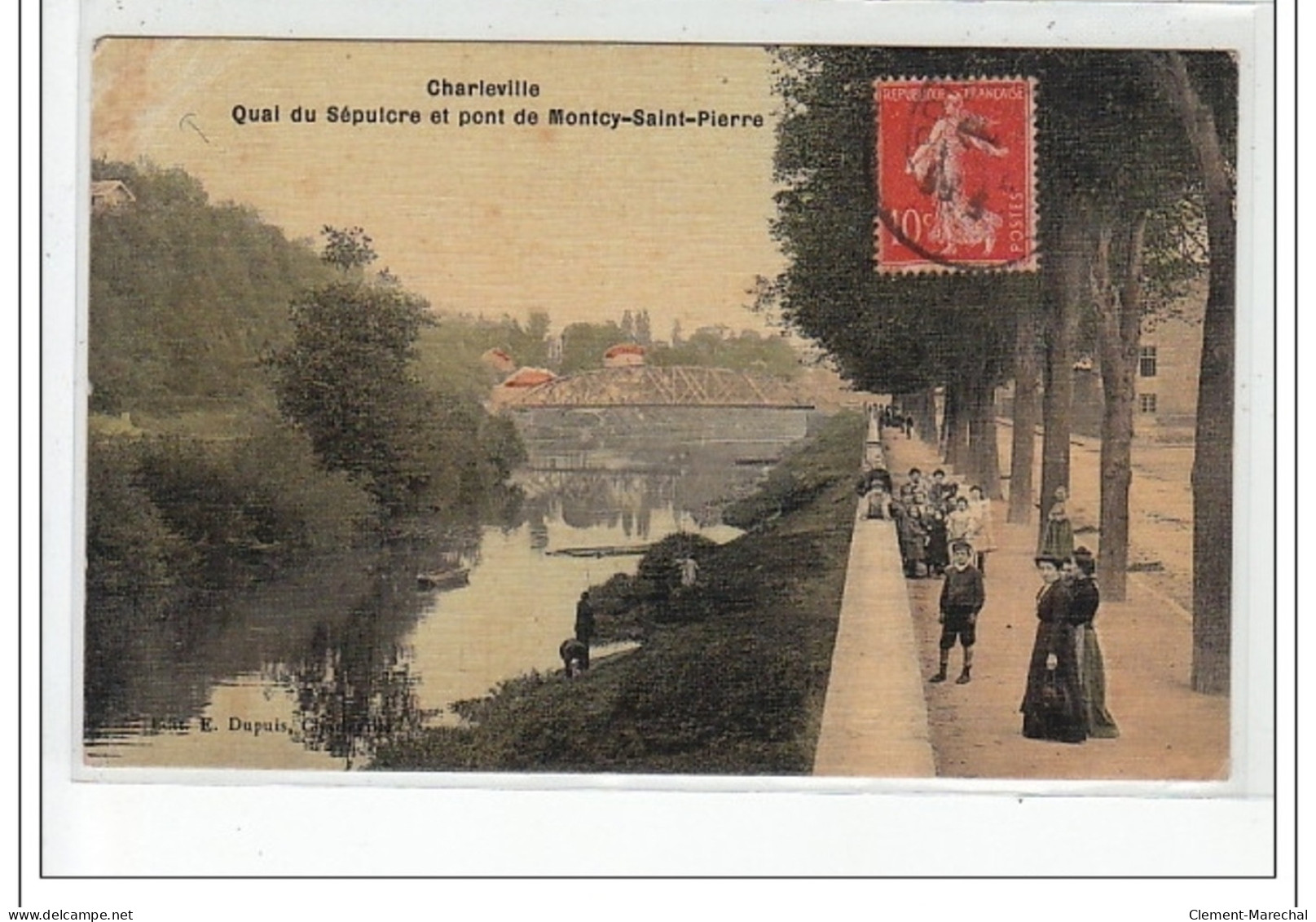 CHARLEVILLE - Quai Du Sépulcre Et Pont De Montcy-Saint-Pierre - Toilée - état - Charleville