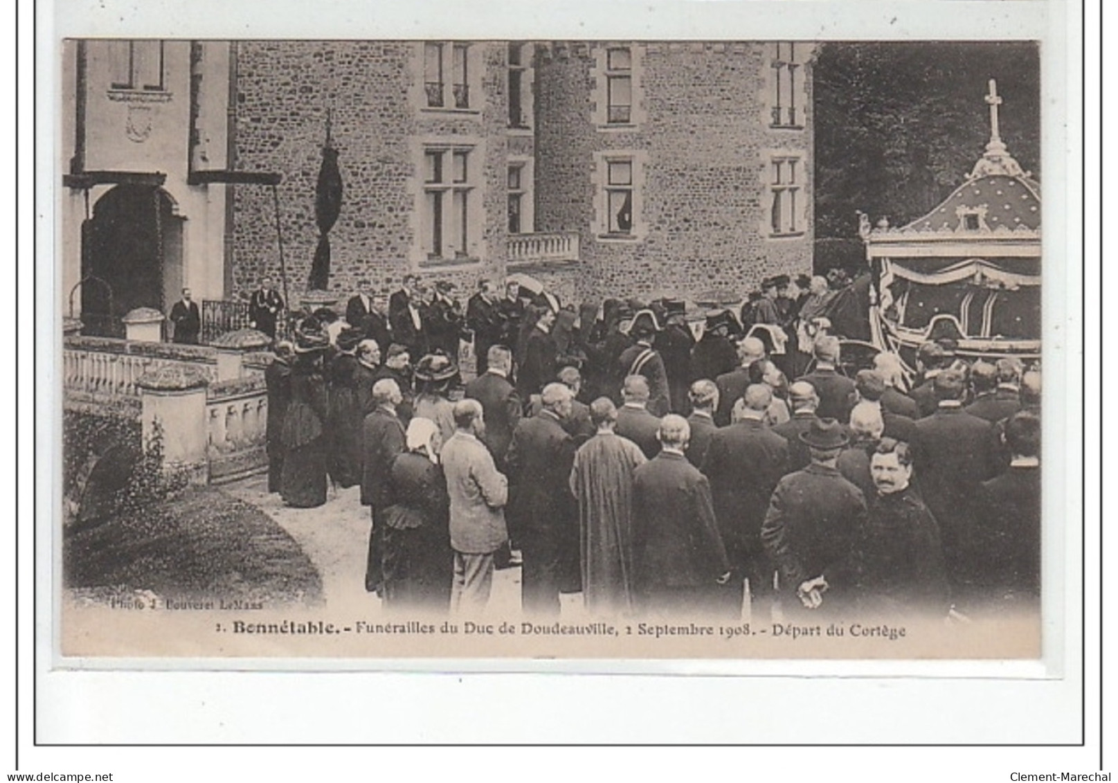 BONNETABLE - Funérailles Du Duc De Doudeauville, 2 Septembre 1908 - Départ Du Cortège - Très Bon état - Bonnetable