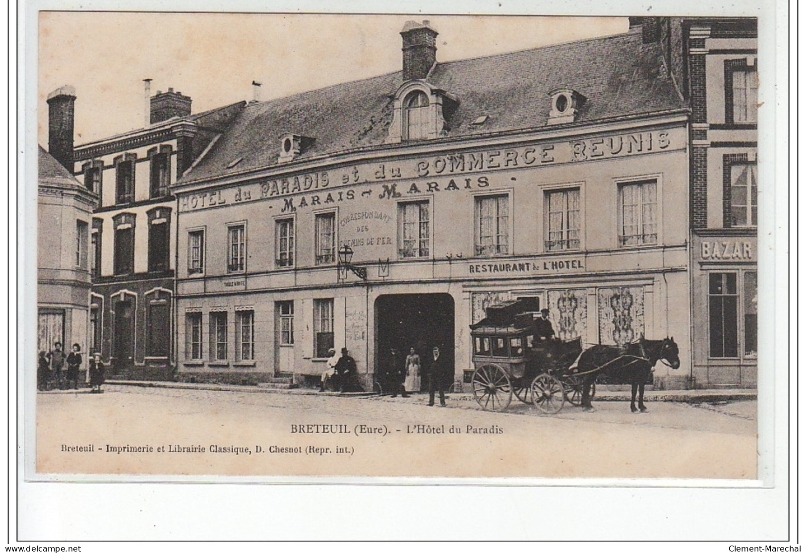 BRETEUIL - L'Hôtel Du Paradis - état (traces) - Breteuil