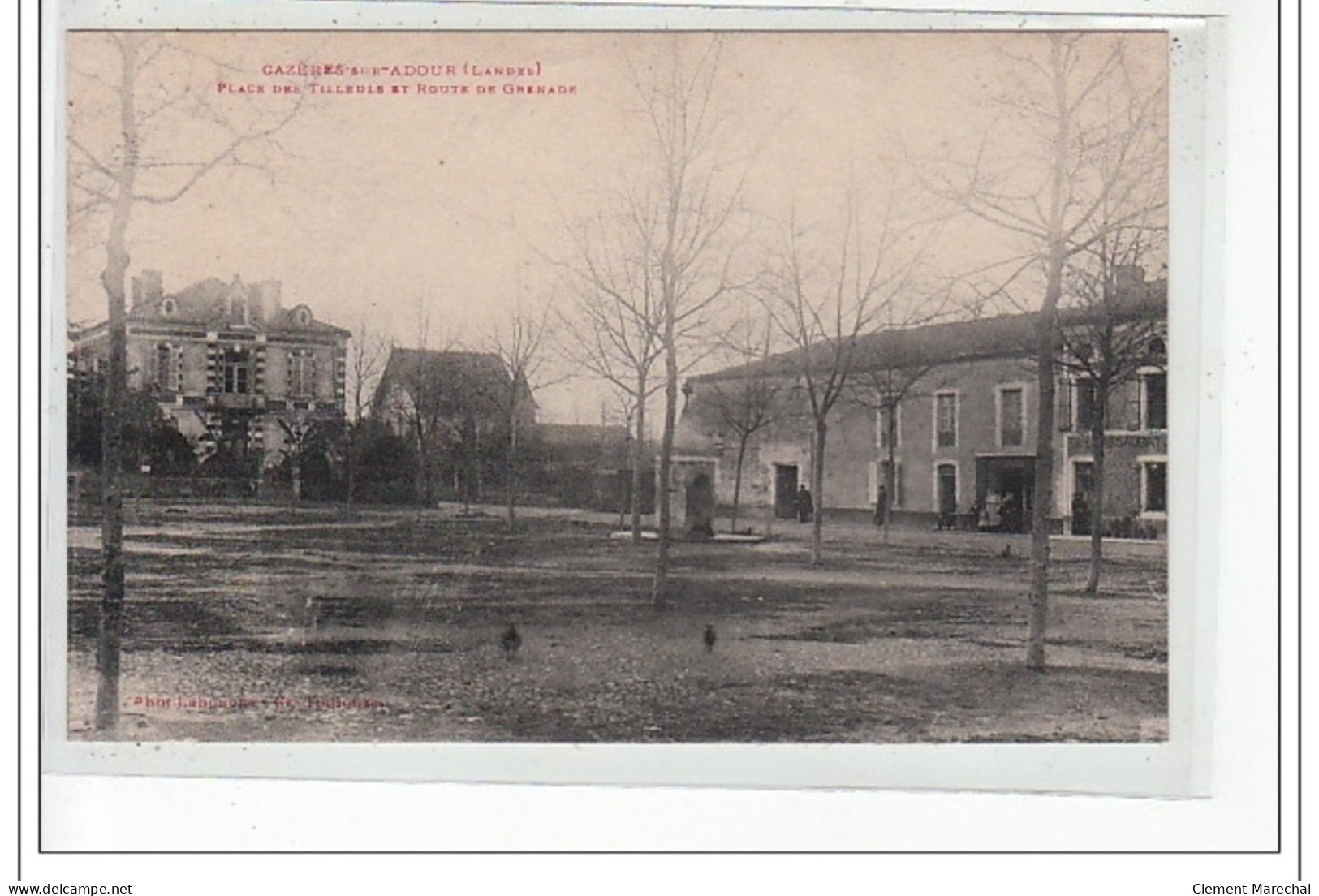 CAZERES-sur-L'ADOUR : Place Des Tilleuls Et Route De Grenade - Tres Bon état - Sonstige & Ohne Zuordnung